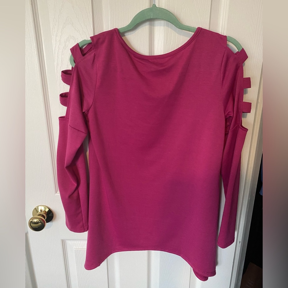 Apt. 9 Fuchsia A-line tunic with statement sleeves